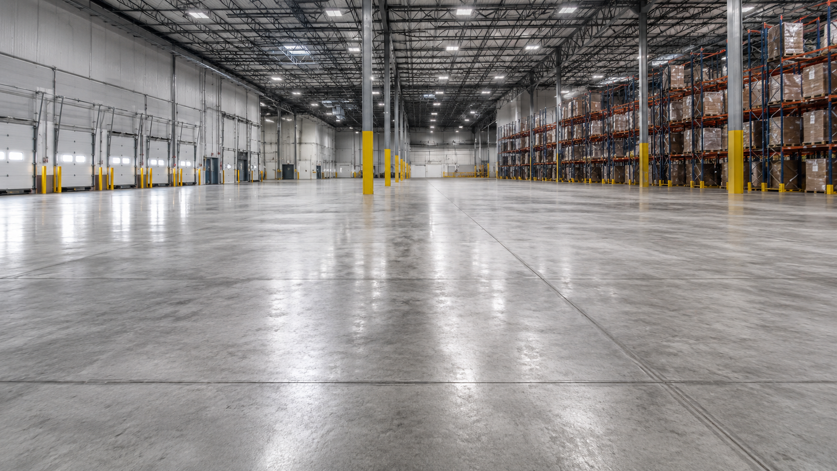 Warehouse concrete floor finish, Kansas City metro